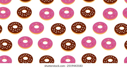 Donut Seamless pattern Background. Continuous Donut Pattern. Seamless Donut Pattern. flat illustration of donut.