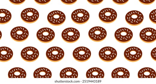 Donut Seamless pattern Background. Continuous Donut Pattern. Seamless Donut Pattern. flat illustration of donut.