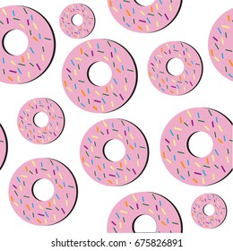 Donut seamless pattern background design illustration.