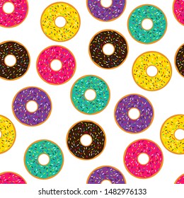 Donut Seamless Pattern Background Vector Design