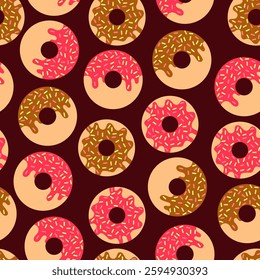 donut seamless pattern for fabric, covers, wrapping, backgrounds, wallpapers, etc.