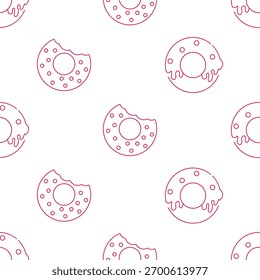 donut seamless pattern isolated on transparent background.