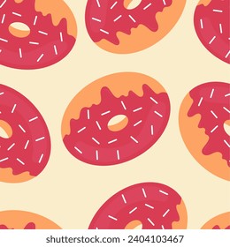 Donut seamless pattern. Suitable for backgrounds, wallpapers, fabrics, textiles, wrapping papers, printed materials, and many more.