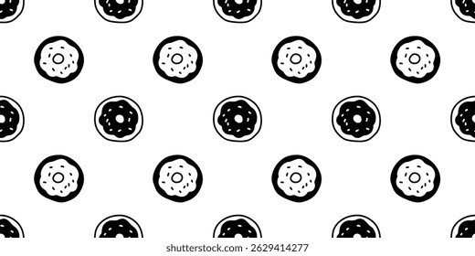 donut seamless pattern vector baked bakery bread food cartoon character scarf isolated repeat wallpaper tile background gift wrapping paper doodle illustration design
