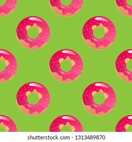Donut seamless pattern vector illustration