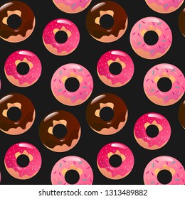 Donut seamless pattern vector illustration