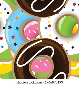 Donut seamless pattern wallpaper perfect for clothing fabric