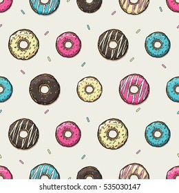 Donut Seamless Vector Pattern