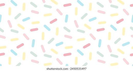 Donut patrón de Vector sin costuras. Espolvorear fondo de confeti de caramelo. Textura de pastel dulce. Fondo de pantalla colorido