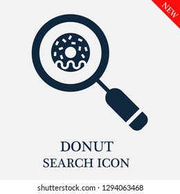 Donut search icon. Editable Donut search icon for web or mobile.