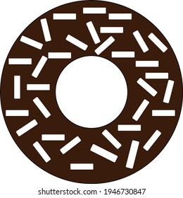 Donut series, vector of donut with sprinkled white chocolate 
Good for icon from donut lovers in the world