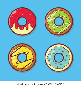 Donut set 4 vector illustration 