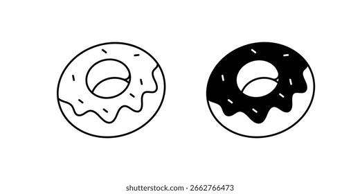 Donut set icon with white background vector stock illustration