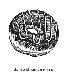 Donut, set of vector images. Vector graphics for labels, menus, packaging design, advertising, interior designs and food service signage