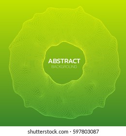 Donut shape with dynamic particles. Abstract 3d figure Background. Round composition of dots.Vector illustration