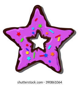 Donut shaped star on a white background