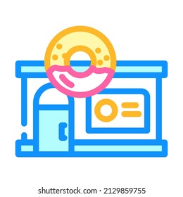 donut shop color icon vector. donut shop sign. isolated symbol illustration
