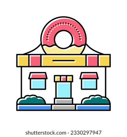 donut shop color icon vector. donut shop sign. isolated symbol illustration
