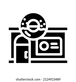 donut shop glyph icon vector. donut shop sign. isolated contour symbol black illustration