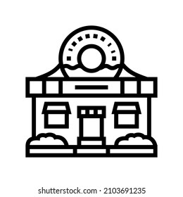 donut shop line icon vector. donut shop sign. isolated contour symbol black illustration