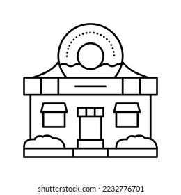 donut shop line icon vector. donut shop sign. isolated contour symbol black illustration