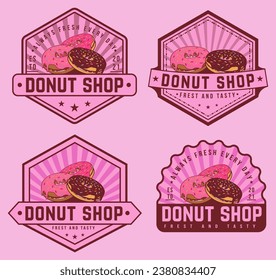 Donut shop logo vector an icon illustration.