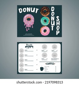 Diseño del menú Tienda de Donut, Ilustrador