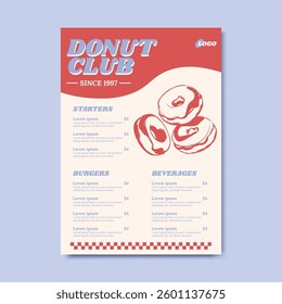 Donut Shop Menu Price List Design