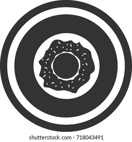 Donut sign ,dark round icon,