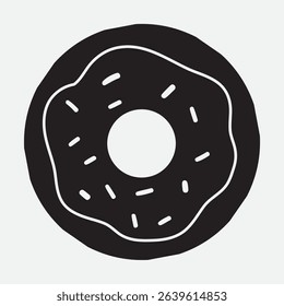 Donut silhouette. Simple vector graphic design. Flat vector illustration.