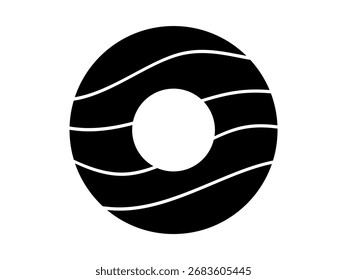 Silhueta de rosquinha. Design gráfico vetorial simples. Ilustração de vetor plana. ilustração de rosca isolada no fundo branco