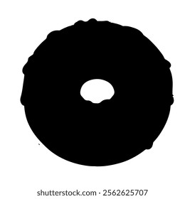 Donut silhouette vector icon sign symbol illustration design.
