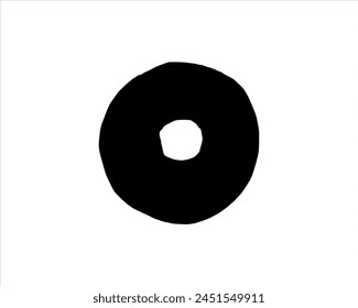 Donut silhouette vector illustration on white background