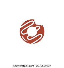 Donut simple flat color icon vector illustration