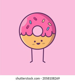 donut simple mascots design, doughnut vector design