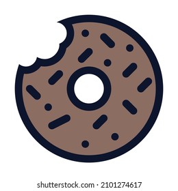Donut. Simple Vector Color Icon.