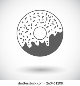 Donut. Single flat icon on white background. Vector illustration.