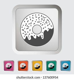 Donut. Single icon. Vector illustration.