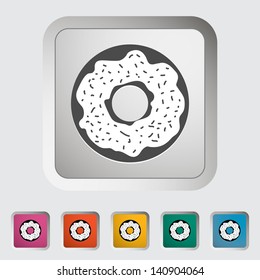 Donut. Single icon. Vector illustration.