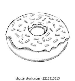 Donut Sketch. Hand Drawn Illustration Of A Donut Sketch.