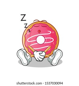 donut sleep cartoon vector mascot illustration