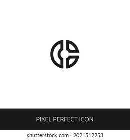 Donut Small Pixel Perfect Icon for Web, App, Presentation. editable outline style. simple icon vector eps 10