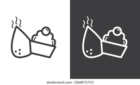 Donut and snack icon on light and dark background