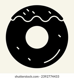 Donut solid icon. Sweet food vector illustration isolated on white. Dessert glyph style design, designed for web and app. Eps 10