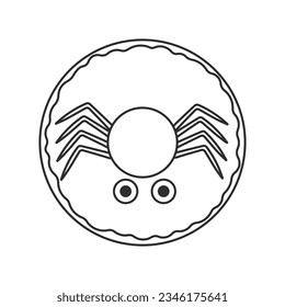 donut spider halloween sweet round icon line