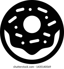 Donut With Sprinkles And Frosting Vector Icon