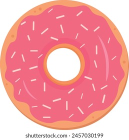 Donut with sprinkles on a white background, Isolated.