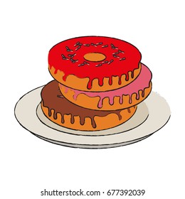 donut with sprinkles pastry icon image 