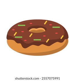 Donut with Sprinkles Vector Illustration