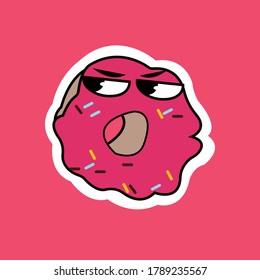 Donut Sticker Icon and Illustration